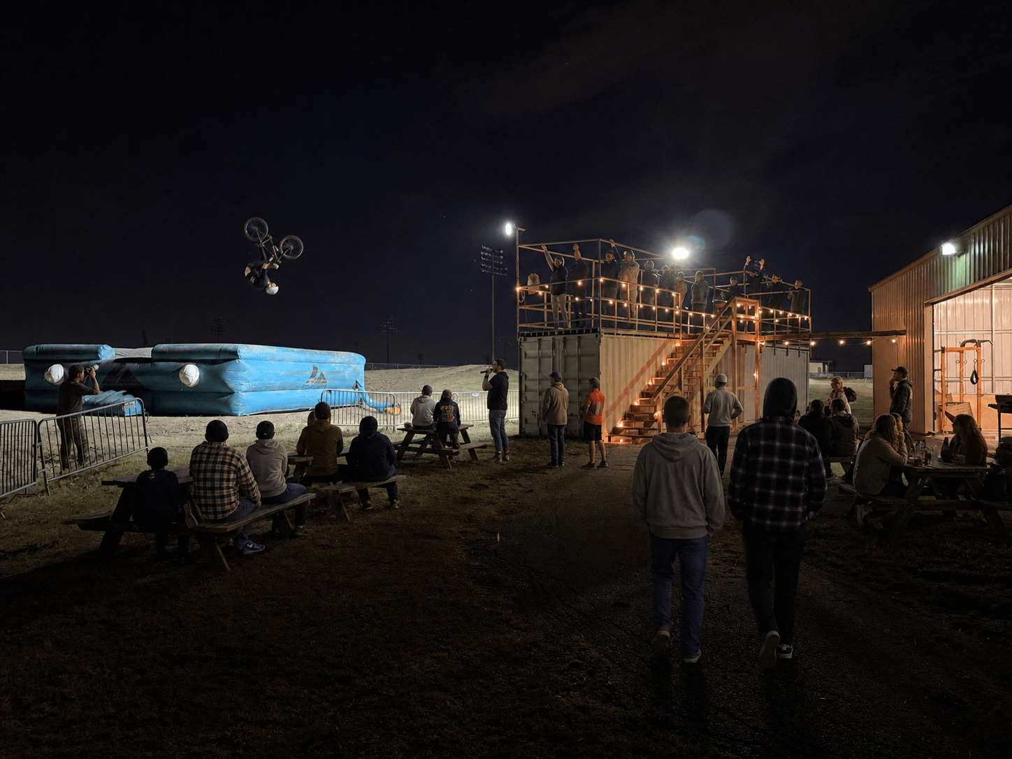 Wide view of the flat bag and resi air bag course at Alliance Skatepark in Grand Prairie.