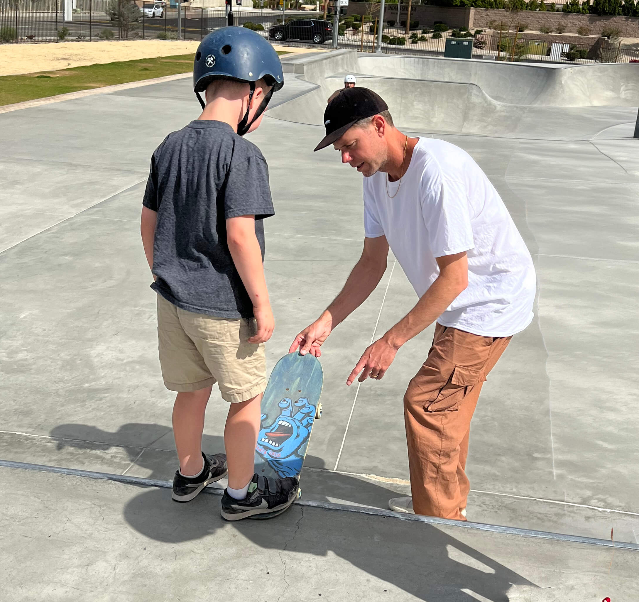 Skateboard instruction at an APA park.
